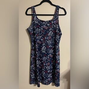 Columbia Performance Fishing Gear Red White Blue Dress Women’s Large July 4th